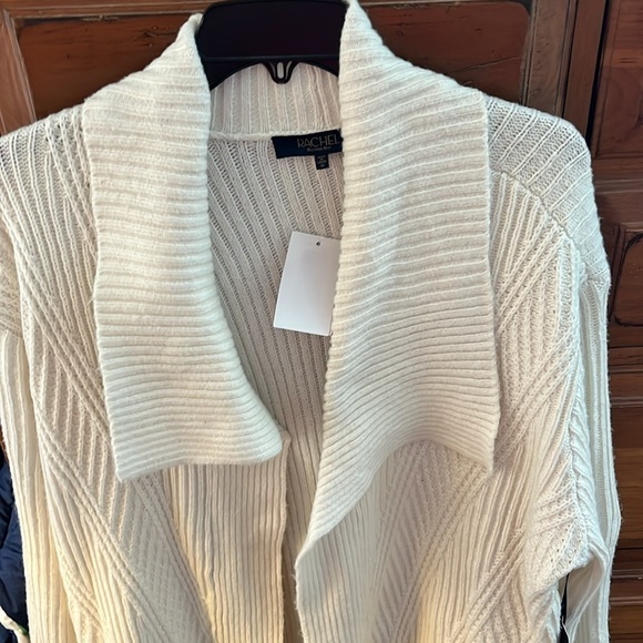 NWT Rachel Roy Women’s Cream Midi Long Cardigan With Pockets Size 1X - Picture 3 of 8